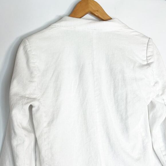 Tahari White Linen Blend Oversized Blazer Jacket - Picture 10 of 12